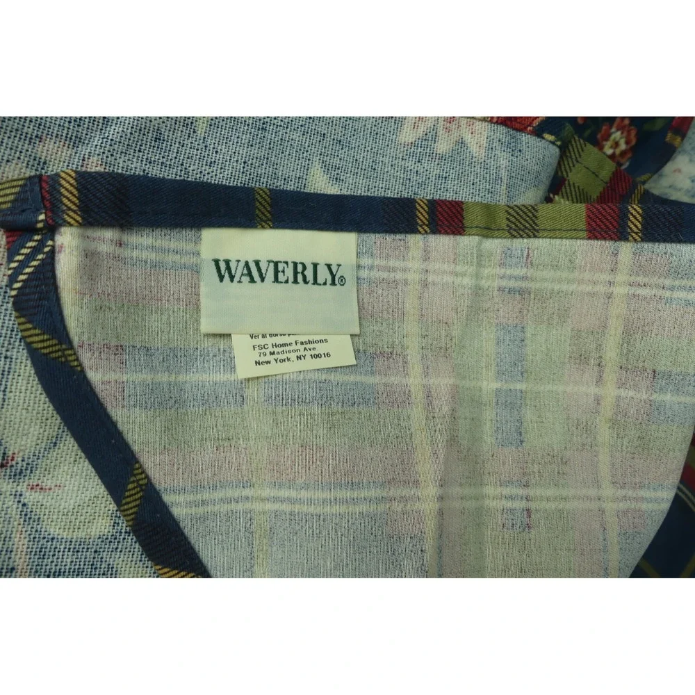 Waverly Longford Floral Plaid Window Valance Scalloped 78x18 Vintage Traditional